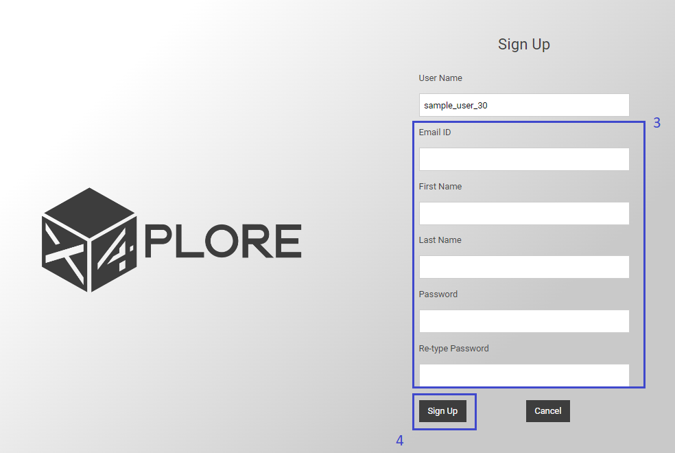 X4plore - Signup Details Page